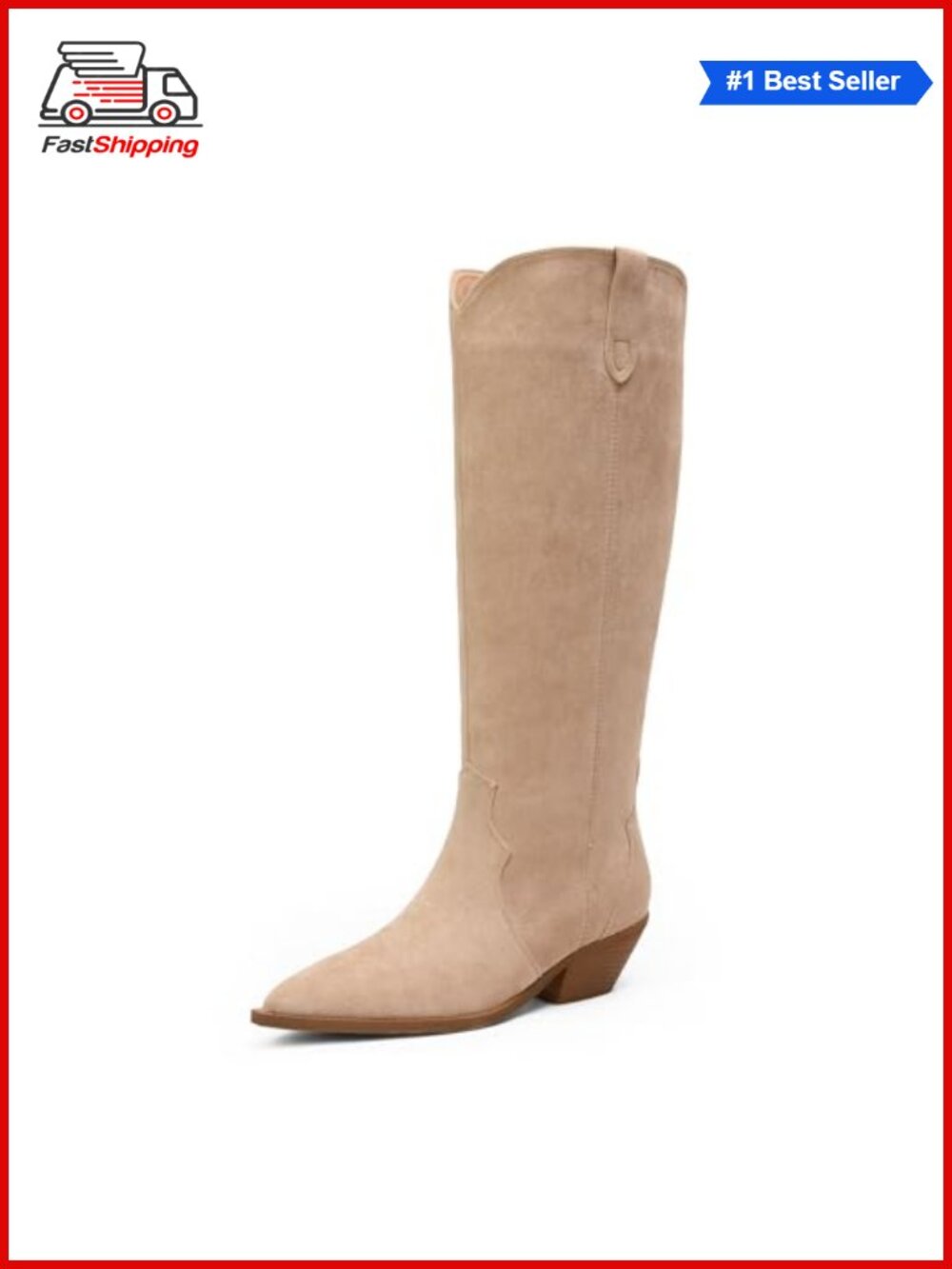 ✨ iiimmu Women's Knee High Boots Pointed Toe Chunky Heel Pull-On Riding Boots